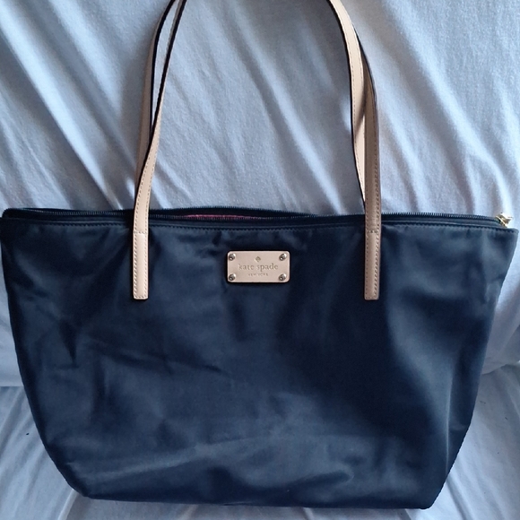 Kate Spade Navy and Tan Tote Bag - Picture 1 of 4